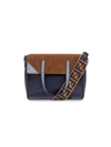 Fendi Flip Leather Tote In Blue