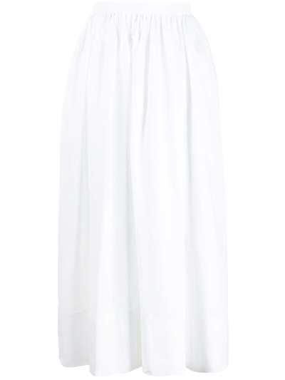 Jil Sander Nastya Linen-blend Midi Skirt In White