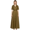Staud Millie Belted Shell Maxi Shirt Dress In Caper