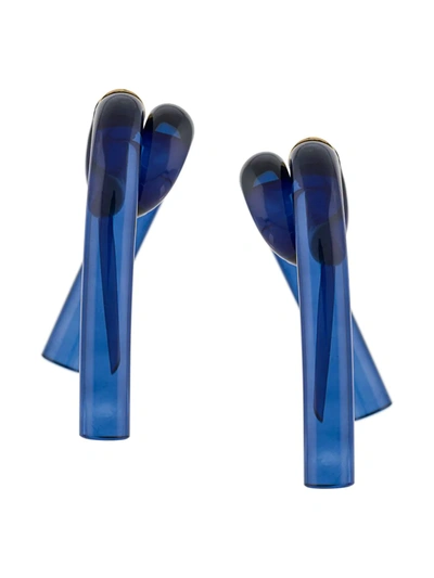 Colville Twisted-tube Acrylic Earrings In Blue Blue
