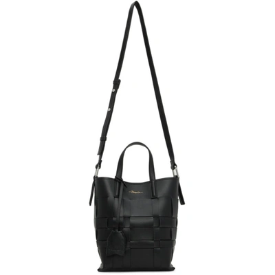 3.1 Phillip Lim / フィリップ リム 'odita Mini' Woven Lattice Leather Bucket Bag In Black