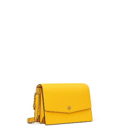 Tory Burch Ladies Robinson Floral Interior Convertible Shoulder Bag In  Yellow In Lemon Drop | ModeSens