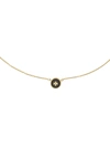 Tory Burch Kira Enameled Pendant Necklace In Black/gold