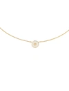 Tory Burch Kira Enameled Pendant Necklace In New Ivory
