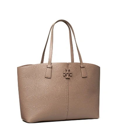 Tory Burch Mcgraw Tote Bag In Silver Maple