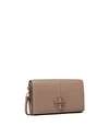 Tory Burch Mcgraw Wallet Crossbody In Silver Maple
