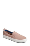 Sperry Crest Twin Gore Slip-on Sneaker In Rose Dust Plushwave Leather