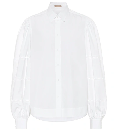 Alaïa Puff-sleeve Cotton Poplin Shirt In White