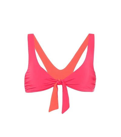 Stella Mccartney Reversible Bikini Top In Pink