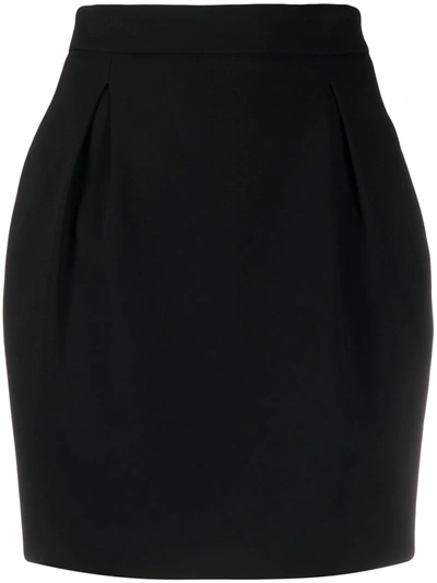 Versace High Waist Stretch Cady Puff Skirt In Black