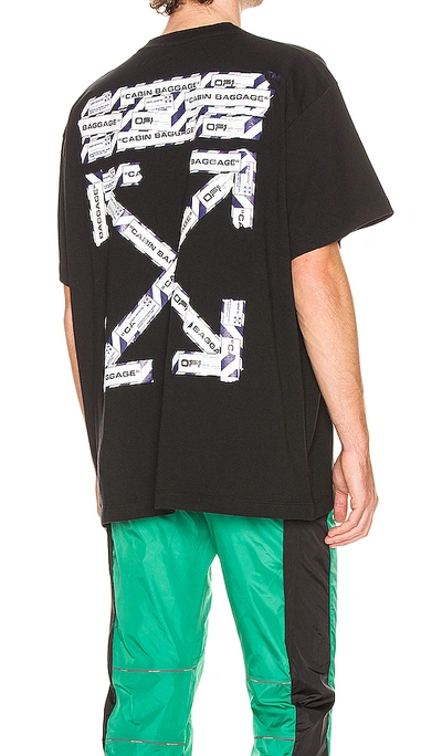 Off-white Oversize Airport Tape Jersey T-shirt In Black & Multi