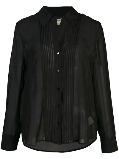 L Agence Swinton Pintuck Blouse In Black