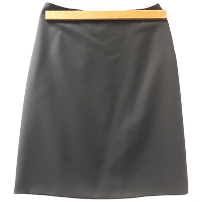 Pre-owned Calvin Klein Wool Mid-length Skirt In Black