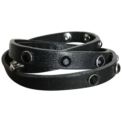 Pre-owned Swarovski Leather Bracelet