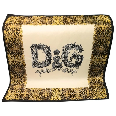 Pre-owned Dolce & Gabbana Silk Handkerchief In Yellow