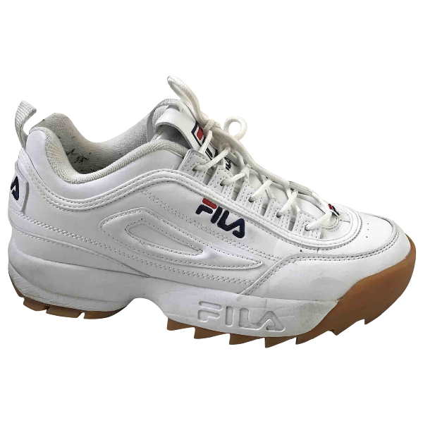 all white fila trainers