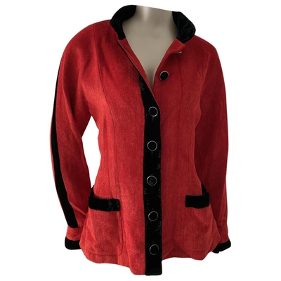 Pre-owned Karl Lagerfeld Red Synthetic Jacket