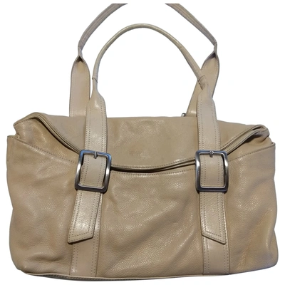 Pre-owned Kenneth Cole Leather Handbag In Ecru