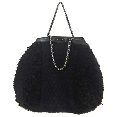 Pre-owned Ermanno Scervino Wool Handbag In Black