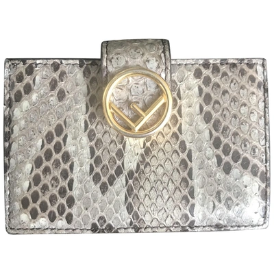 Pre-owned Fendi Grey Python Purses, Wallet & Cases