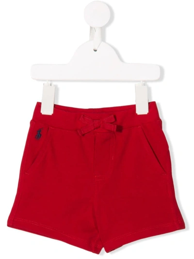 Ralph Lauren Babies' Embroidered Logo Shorts In Red