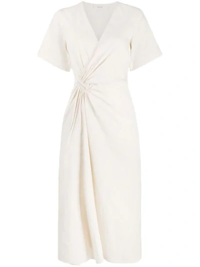 A.l.c Edie Wrap-effect Linen-blend Midi Dress In Ecru
