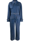 Maison Margiela Denim Belted Jumpsuit In Blue