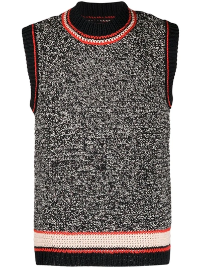 Maison Margiela Chunky Knit Waistcoat In Black