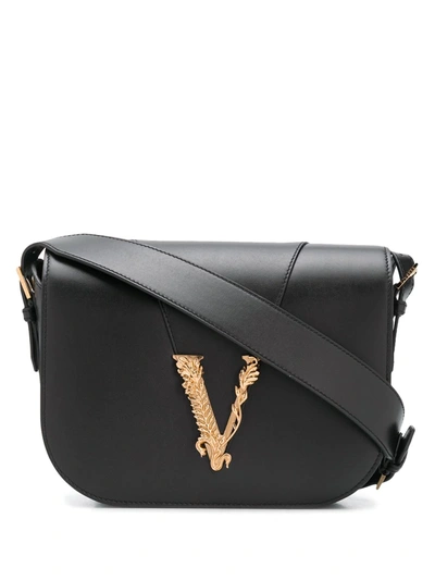 Versace Virtus Camera Bag In Nero/oro