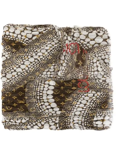 Pre-owned Louis Vuitton X Kusama Yayoi  Monogram Waves Infinity Scarf In Brown