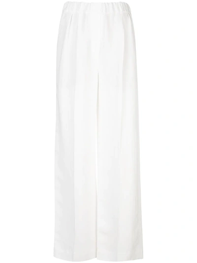 Brunello Cucinelli High-waisted Wide Leg Trouers In White