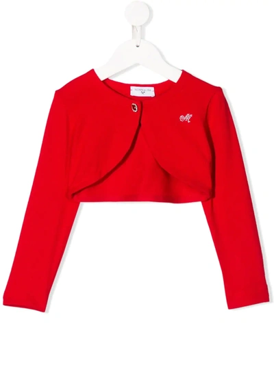 Monnalisa Kids' Embellished Bolero Jacket In Red