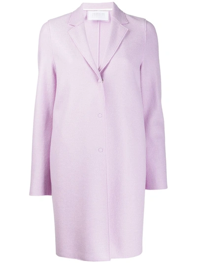 Harris Wharf London Cocoon Single Breasted Coat In Purple