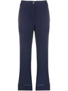 Semicouture Cropped Turn-up Trousers In Blue