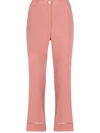 Semicouture Cropped Turn-up Trousers In Pink