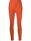 Moncler Branded Waistband Leggings In Orange
