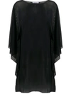 Fisico Sheer Floaty Style Tunic Top In Black