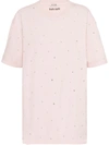 Miu Miu Pink Crystal Embellished T-shirt