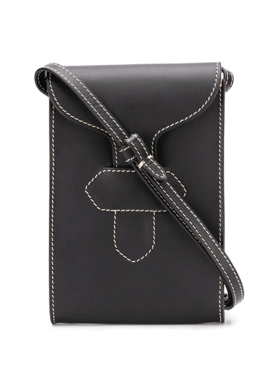 Maison Margiela Contrast Stitched Messenger Bag In Black