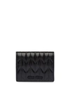 Miu Miu Matelassé Compact Wallet In Black