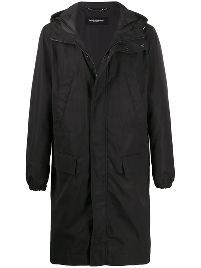 Dolce & Gabbana Heritage Parka Coat In Black