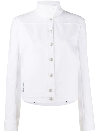 Courrèges High-neck Denim Jacket In White