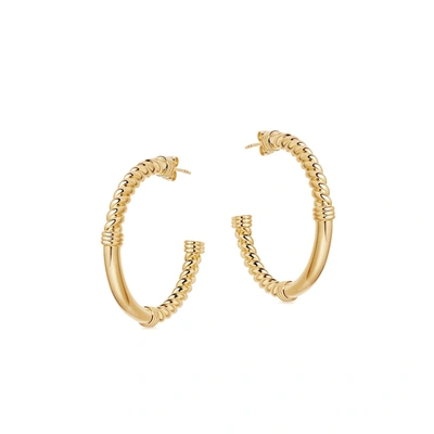 Missoma Medium Cord Hoop Earrings 18ct Gold Plated