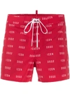 Dsquared2 Icon-print Swim Shorts In Red