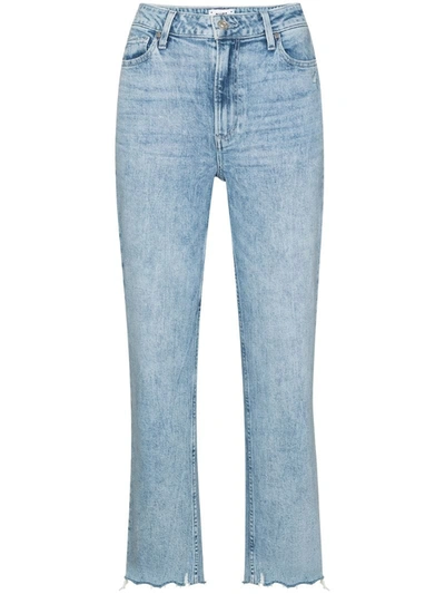 Paige Sarah Raw Hem Cropped Jeans In Blue
