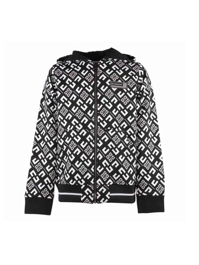 Givenchy Kids' Branded Hoodie In Black And White