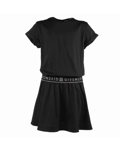 Givenchy Kids' Branded Waistband Dress In Black