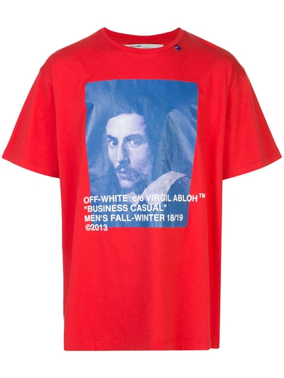 Off-white X Mca Bernini Print T-shirt In Red