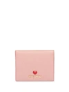 Miu Miu Heart Appliqué Compact Wallet In Pink