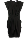 Iro Draped V-neck Dress In Black